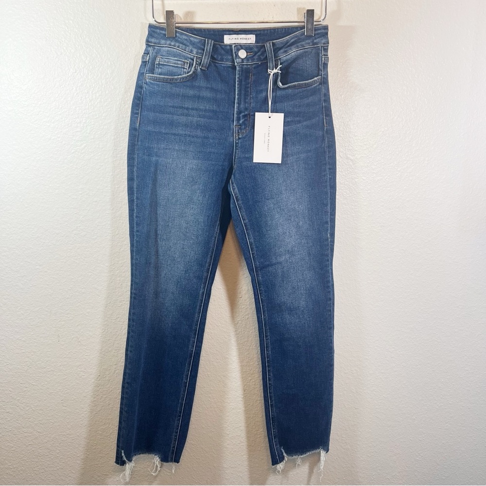 FLYING MONKEY black label Effusive High Rise Crop Slim Straight Jeans